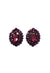Brinco Ametista Imperial oval com pedras ametista banhado no vintage