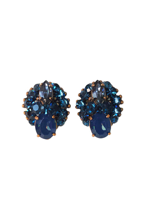 Brinco Arlete: Delicado com Pedras Azuis no Vintage | Detalhe que Encanta