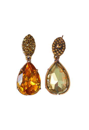 Brinco Taciana classico de gota topaz banhado no vintage