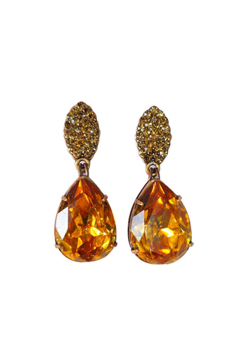 Brinco Taciana classico de gota topaz banhado no vintage