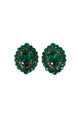 Brinco Ariel: Elegante Oval com Pedras Verde Esmeralda no Vintage | Destaque no seu Look
