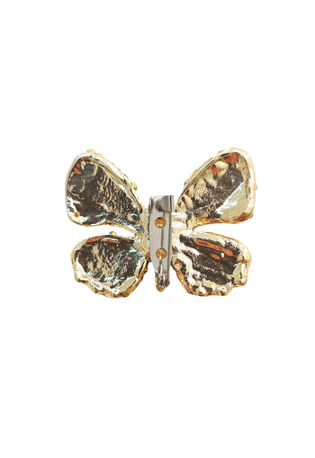 Broche Indira: Borboleta com Strass Boreal no Dourado | Sahara Acessórios