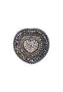 Broche Una: Romântico de Coração com Hematite e Cristais no Grafite | Lançamento Exclusivo