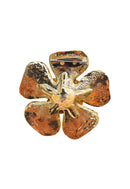 Broche Anelis Gold: Floral com Pérola e Strass Cristal no Dourado | Sahara Acessórios