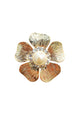 Broche Anelis Gold: Floral com Pérola e Strass Cristal no Dourado | Sahara Acessórios
