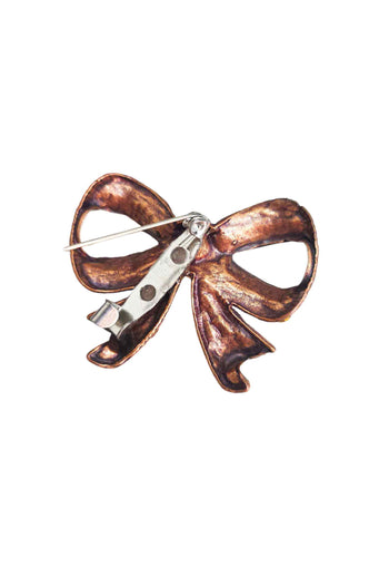 Broche Leny: Romântico de Laço com Strass Peach no Vintage | By Sahara