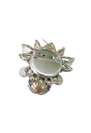 Broche Pietra Ônix: Elegante com Pedras Grafite no Prateado | Toque de Sofisticação