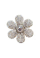 Broche Liz: Floral com Strass Cristal no Prata | Sahara Acessórios