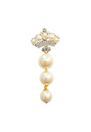 Broche Lidiane: Delicado de Coroa com Pérolas no Dourado | Peça Exclusiva