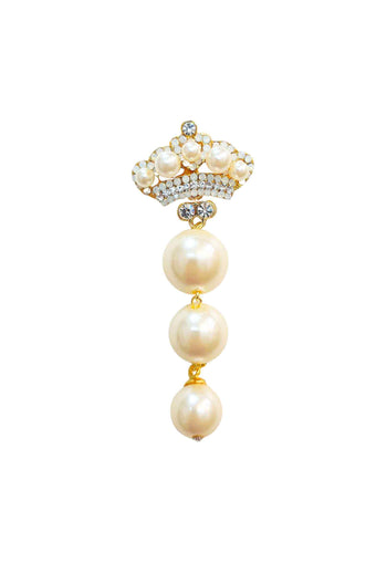 Broche Lidiane: Delicado de Coroa com Pérolas no Dourado | Peça Exclusiva