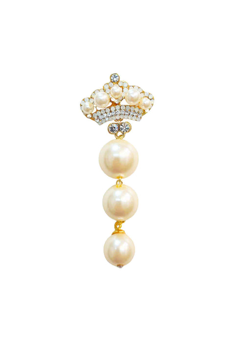 Broche Lidiane: Delicado de Coroa com Pérolas no Dourado | Peça Exclusiva