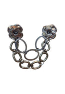 Maxi Broche Primor: Com Elos e Flores Hematite no Grafite | Peça Exclusiva