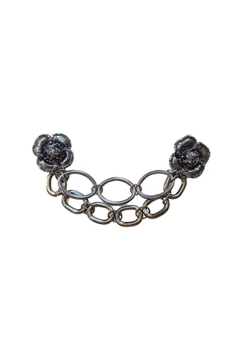 Maxi Broche Primor: Com Elos e Flores Hematite no Grafite | Peça Exclusiva