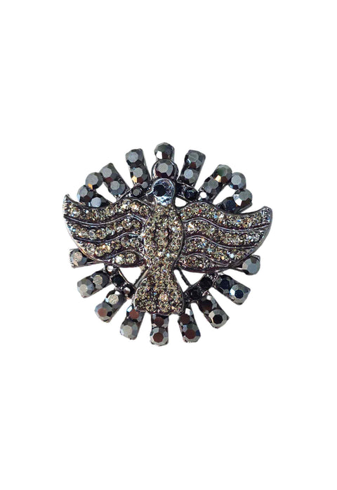 Broche Peridoto: Religioso de Espírito Santo com Pedras no Grafite | Presente Inesquecível