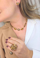Colar Choker Luana: Moda Festa com Pedras Luxo no Dourado | Brilho na Medida
