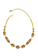 Colar Choker Luana: Moda Festa com Pedras Luxo no Dourado | Brilho na Medida