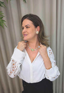 Colar Choker Zilá: Moderno com Pedras Boreal no Dourado | Lançamento Exclusivo