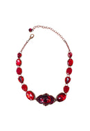 Colar Choker Babi de pedras vermelhas banhado no vintage moda festa