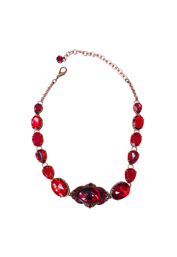 Colar Choker Babi de pedras vermelhas banhado no vintage moda festa
