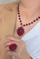 Colar Camarote vermelho banhado no ouro velho