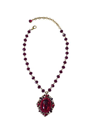 Colar Camarote vermelho banhado no ouro velho