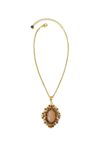 Colar Raridade dourado com pingente de strass e veneziana dourada