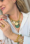 Colar Tropical Chic com pingente de peixes, conchas e estrela do mar e resina turquesa