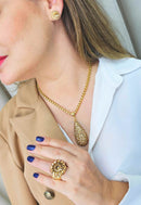 Colar Alure gold com pingente gota banhado no dourado