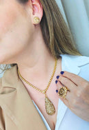 Colar Alure gold com pingente gota banhado no dourado