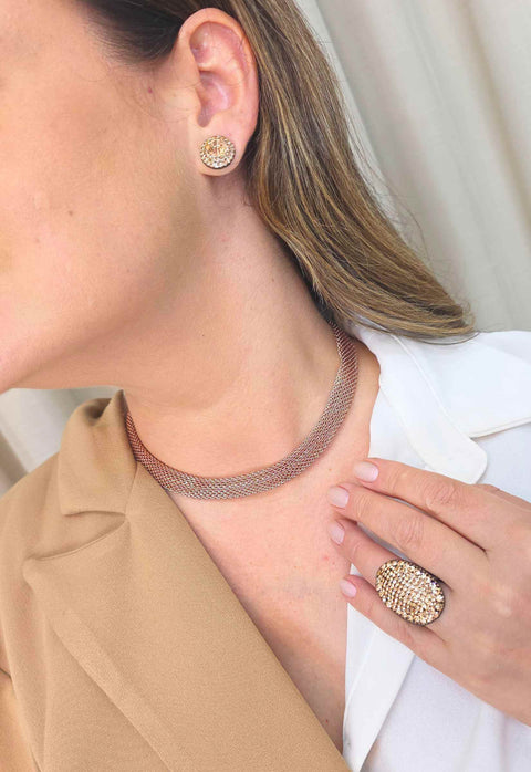 Colar Contemporânea: Corrente de Malha Banhada no Vintage | Look Atemporal e Sofisticado