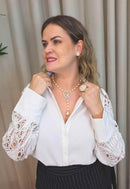 Colar Pérolas da Fé: Religioso com Nossa Senhora e Pérolas no Dourado | Sahara Acessórios