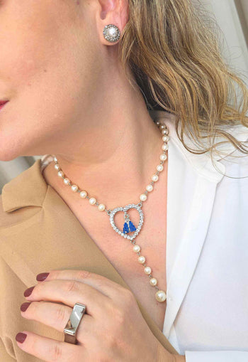 Colar Pérolas da Fé: Religioso com Nossa Senhora e Pérolas no Prata | Sahara Acessórios