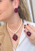 Colar Camarote vermelho com perolas banhado no vintage