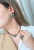 Colar Ravi Classic de perolas com pedras blue zircon e veneziana vintage