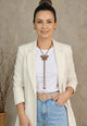 Colar Provença: Estilo Gravatinha com Pérolas e Borboleta Esmaltada no Vintage | Look By Sahara Acessórios