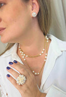 Colar Essencial Gold: Longuinho e Delicado de Pérolas com Veneziana Dourada | Essencial para o Dia a Dia