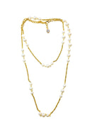 Colar Essencial Gold: Longuinho e Delicado de Pérolas com Veneziana Dourada | Essencial para o Dia a Dia