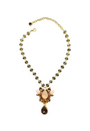 Colar Magda com pedras fendi e topaz banhado no dourado