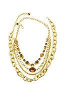 Colar Exclusividade Gold: com Pedras e Elos Banhados no Dourado | Bijuteria Artesanal