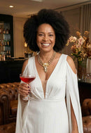 Colar Ofélia: Romântico com Pérolas Rosê e Pedras no Dourado | Peça Exclusiva