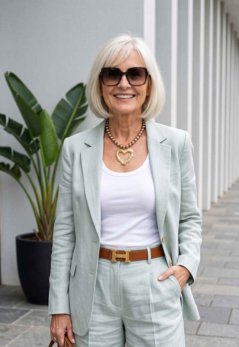 Colar Alma: Clássico de Pérolas Fendi e Coração no Dourado | Estilo Atemporal