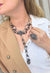 Colar Bolero: Floral Elegante com Pedras Grafite e Strass Hematite no Grafite | Look de Festa