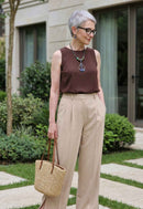 Colar Andrea: Elos com Pingente de Pedras Azuis e Turquesas Banhado no Grafite | Seleção Especial da Dai