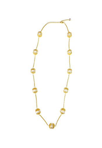 Colar Sulamita Gold de perolas com detalhes e venezianas douradas