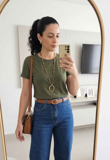 Colar Ivone: Estilo Longo com Cristais e Pérolas Marrons no Vintage | Tendência da Estação
