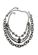 Colar Exclusividade onix com pedras black diamond e hematite e elos grafite