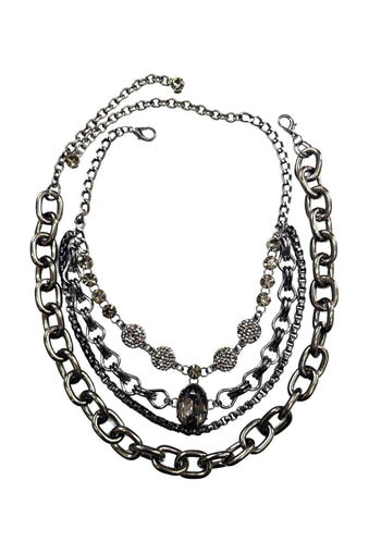 Colar Exclusividade onix com pedras black diamond e hematite e elos grafite