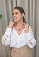 Colar Cristais Ametista Prata | Colar Itala