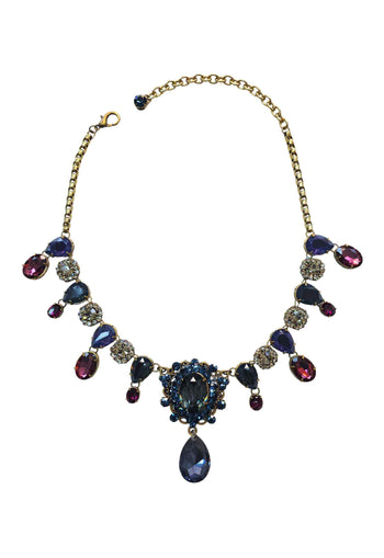 Colar Luxo Azul Ametista Ouro Velho | Colar Patrimônio
