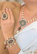Colar Milena: De Pérolas com Pingente Black Diamond Banhado no Vintage | Look Elegante